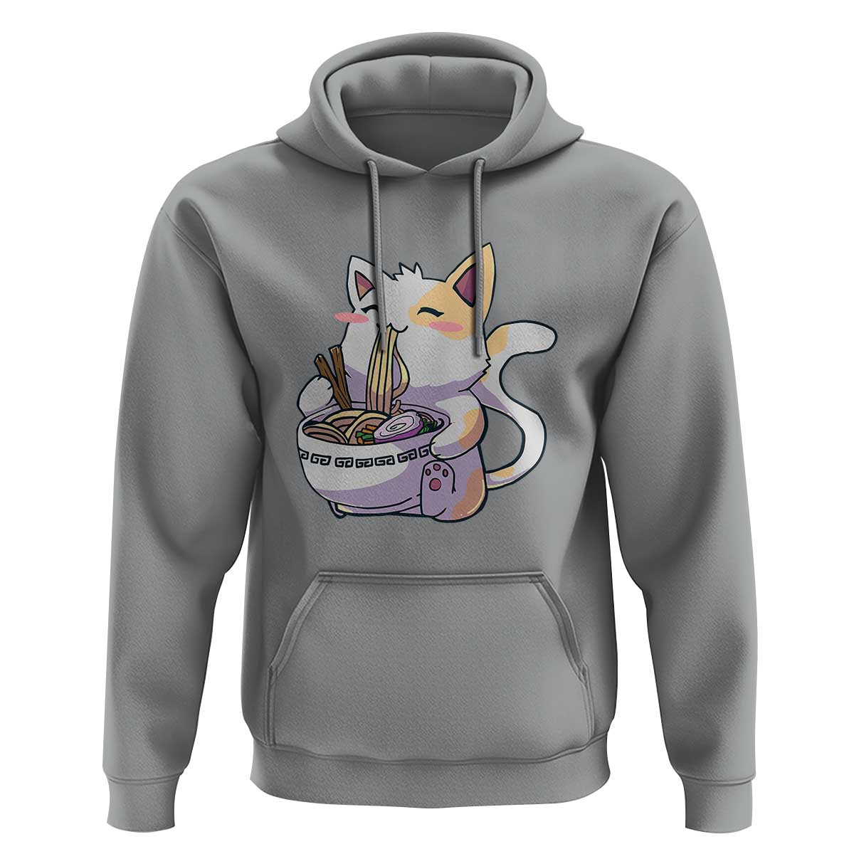Ramen Cat Kawaii Hoodie Anime Japanese Neko Cute Graphic - Wonder Print Shop