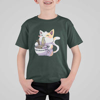 Ramen Cat Kawaii T Shirt For Kid Anime Japanese Neko Cute Graphic - Wonder Print Shop