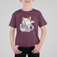 Ramen Cat Kawaii T Shirt For Kid Anime Japanese Neko Cute Graphic - Wonder Print Shop