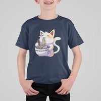 Ramen Cat Kawaii T Shirt For Kid Anime Japanese Neko Cute Graphic - Wonder Print Shop