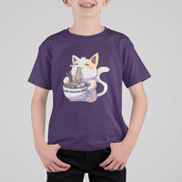Ramen Cat Kawaii T Shirt For Kid Anime Japanese Neko Cute Graphic - Wonder Print Shop