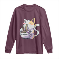 Ramen Cat Kawaii Long Sleeve Shirt Anime Japanese Neko Cute Graphic - Wonder Print Shop