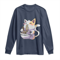 Ramen Cat Kawaii Long Sleeve Shirt Anime Japanese Neko Cute Graphic - Wonder Print Shop
