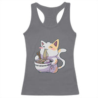 Ramen Cat Kawaii Racerback Tank Top Anime Japanese Neko Cute Graphic - Wonder Print Shop