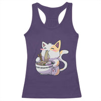 Ramen Cat Kawaii Racerback Tank Top Anime Japanese Neko Cute Graphic - Wonder Print Shop