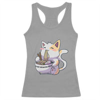 Ramen Cat Kawaii Racerback Tank Top Anime Japanese Neko Cute Graphic - Wonder Print Shop