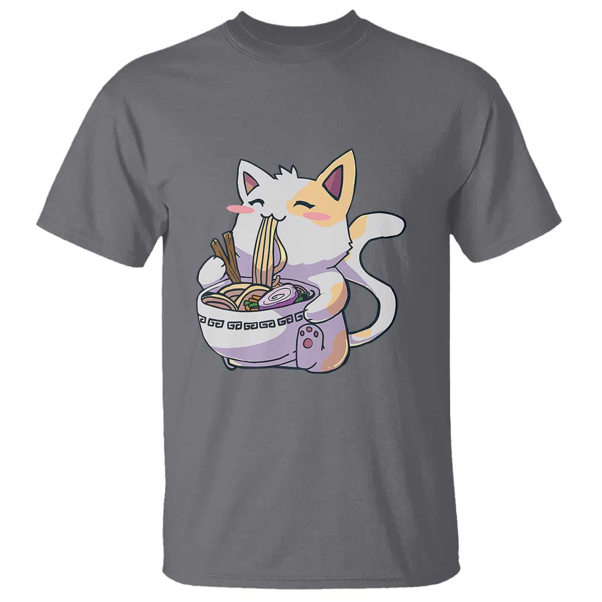 Ramen Cat Kawaii T Shirt Anime Japanese Neko Cute Graphic - Wonder Print Shop