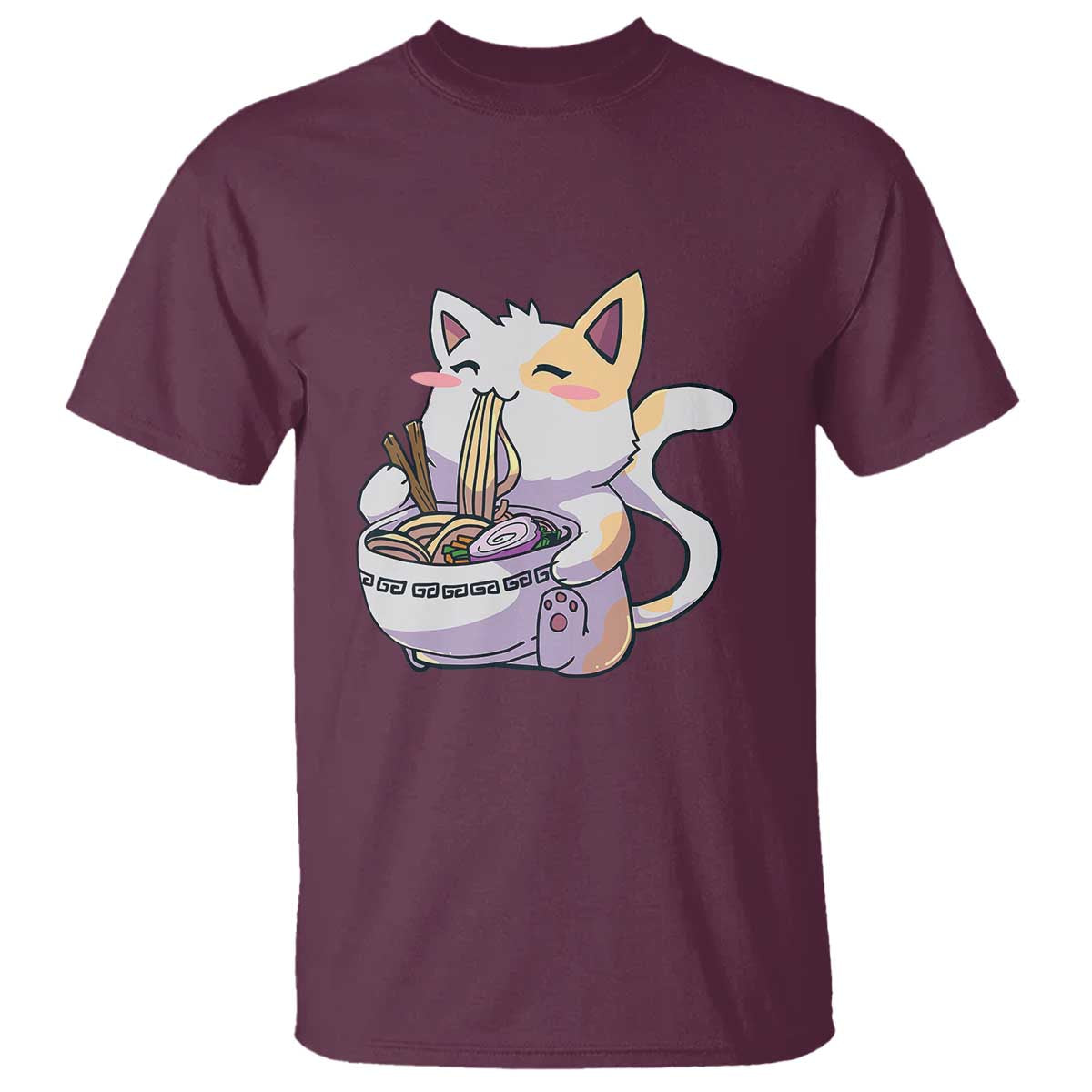 Ramen Cat Kawaii T Shirt Anime Japanese Neko Cute Graphic - Wonder Print Shop