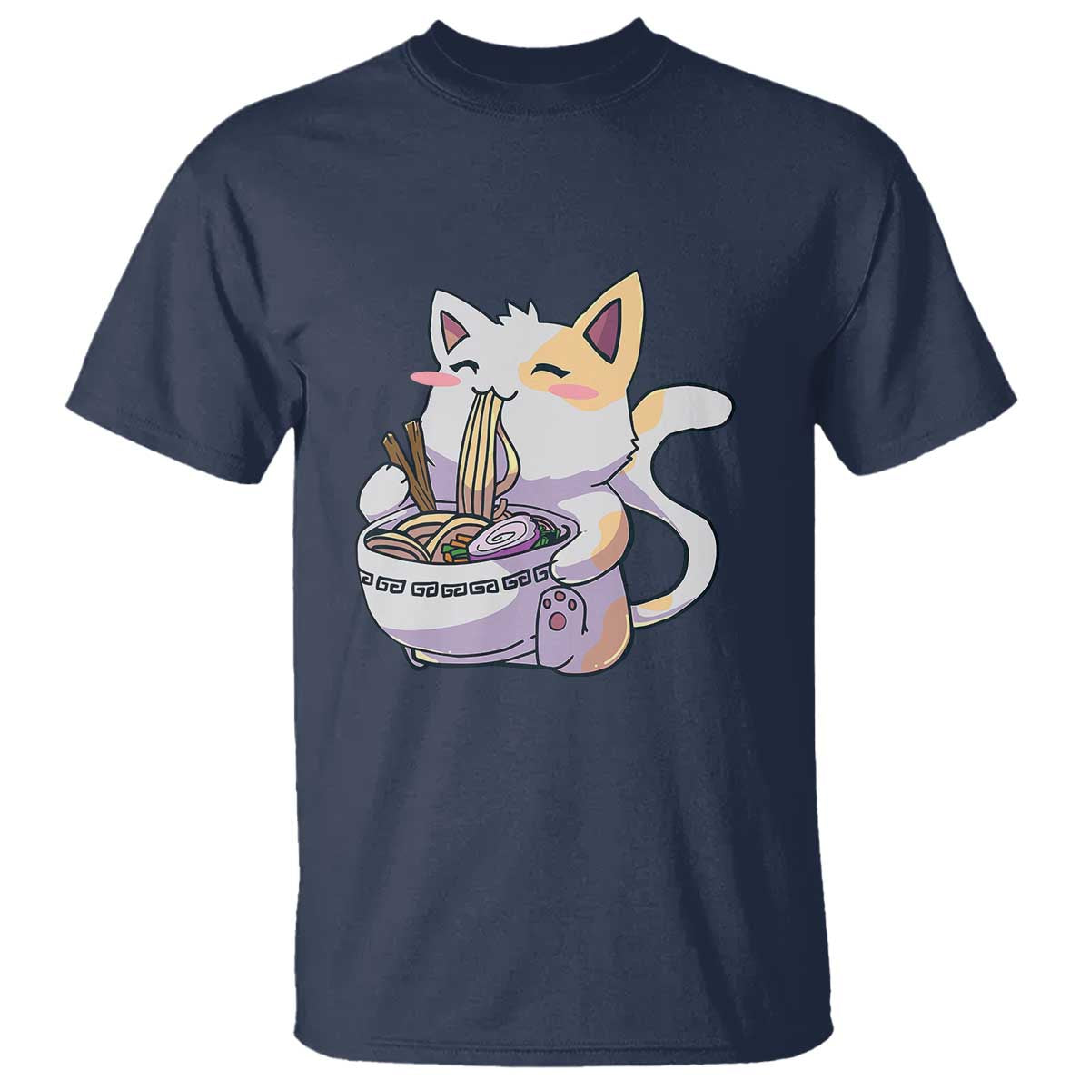 Ramen Cat Kawaii T Shirt Anime Japanese Neko Cute Graphic - Wonder Print Shop