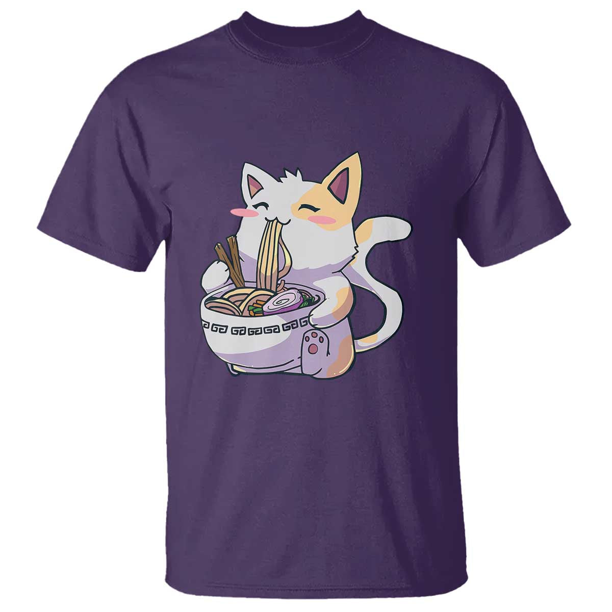 Ramen Cat Kawaii T Shirt Anime Japanese Neko Cute Graphic - Wonder Print Shop