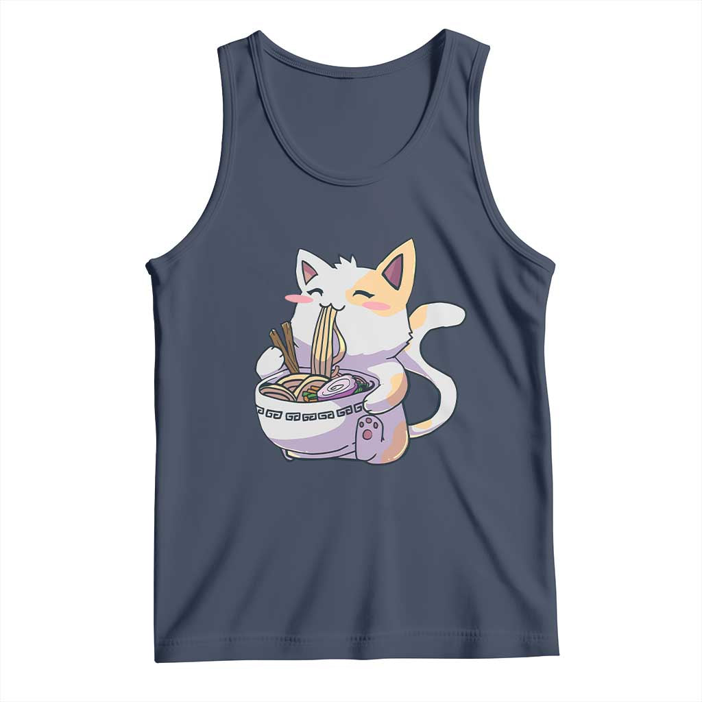 Ramen Cat Kawaii Tank Top Anime Japanese Neko Cute Graphic - Wonder Print Shop
