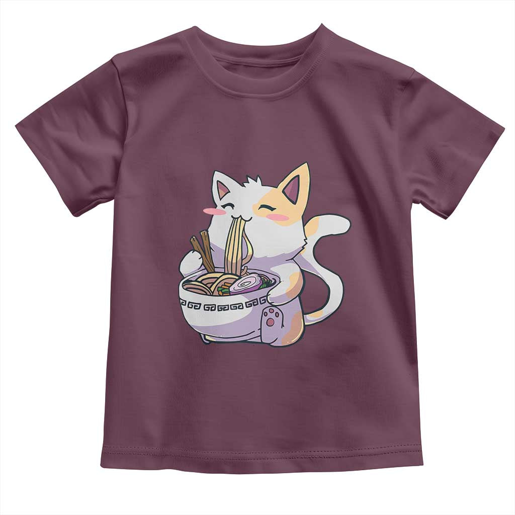 Ramen Cat Kawaii Toddler T Shirt Anime Japanese Neko Cute Graphic - Wonder Print Shop