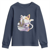 Ramen Cat Kawaii Youth Sweatshirt Anime Japanese Neko Cute Graphic - Wonder Print Shop