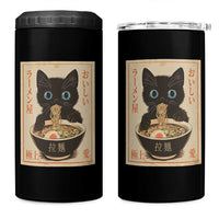 Vintage Kawaii Cat Ramen Graphic 4 in 1 Can Cooler Tumbler Retro Japanese Anime Inspo - Wonder Print Shop