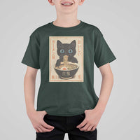 Vintage Kawaii Cat Ramen Graphic T Shirt For Kid Retro Japanese Anime Inspo - Wonder Print Shop