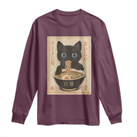 Vintage Kawaii Cat Ramen Graphic Long Sleeve Shirt Retro Japanese Anime Inspo - Wonder Print Shop