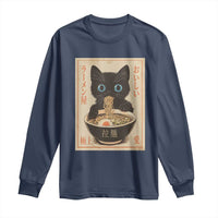 Vintage Kawaii Cat Ramen Graphic Long Sleeve Shirt Retro Japanese Anime Inspo - Wonder Print Shop