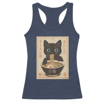 Vintage Kawaii Cat Ramen Graphic Racerback Tank Top Retro Japanese Anime Inspo - Wonder Print Shop