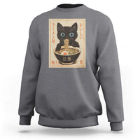 Vintage Kawaii Cat Ramen Graphic Sweatshirt Retro Japanese Anime Inspo - Wonder Print Shop
