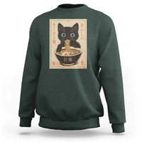 Vintage Kawaii Cat Ramen Graphic Sweatshirt Retro Japanese Anime Inspo - Wonder Print Shop