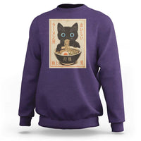 Vintage Kawaii Cat Ramen Graphic Sweatshirt Retro Japanese Anime Inspo - Wonder Print Shop