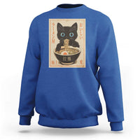 Vintage Kawaii Cat Ramen Graphic Sweatshirt Retro Japanese Anime Inspo - Wonder Print Shop