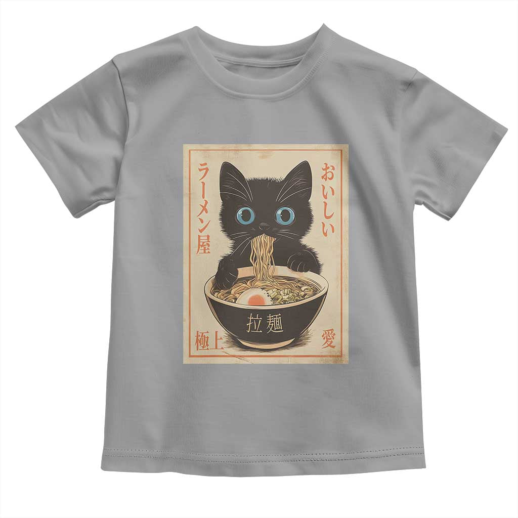 Vintage Kawaii Cat Ramen Graphic Toddler T Shirt Retro Japanese Anime Inspo - Wonder Print Shop