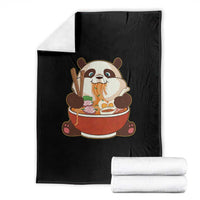 Kawaii Panda Eating Ramen Graphic Throw Blanket Otaku Japanese Noodle Cute Anime Lover - Wonder Print Shop