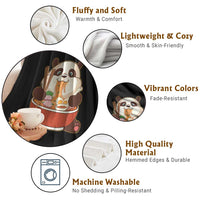 Kawaii Panda Eating Ramen Graphic Throw Blanket Otaku Japanese Noodle Cute Anime Lover - Wonder Print Shop