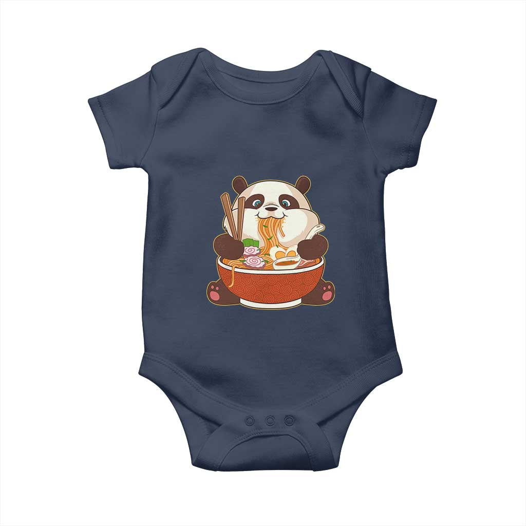 Kawaii Panda Eating Ramen Graphic Baby Onesie Otaku Japanese Noodle Cute Anime Lover - Wonder Print Shop