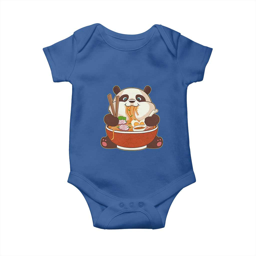 Kawaii Panda Eating Ramen Graphic Baby Onesie Otaku Japanese Noodle Cute Anime Lover - Wonder Print Shop
