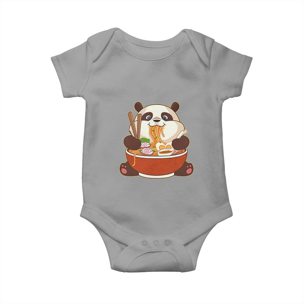 Kawaii Panda Eating Ramen Graphic Baby Onesie Otaku Japanese Noodle Cute Anime Lover - Wonder Print Shop