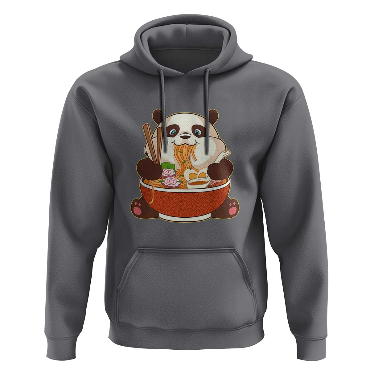 Kawaii Panda Eating Ramen Graphic Hoodie Otaku Japanese Noodle Cute Anime Lover - Wonder Print Shop
