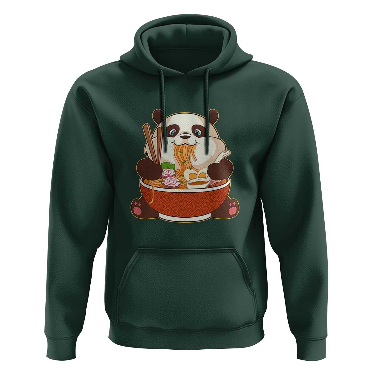 Kawaii Panda Eating Ramen Graphic Hoodie Otaku Japanese Noodle Cute Anime Lover - Wonder Print Shop