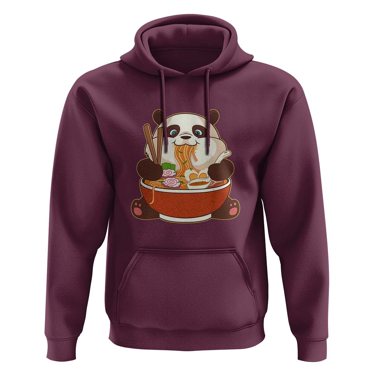 Kawaii Panda Eating Ramen Graphic Hoodie Otaku Japanese Noodle Cute Anime Lover - Wonder Print Shop