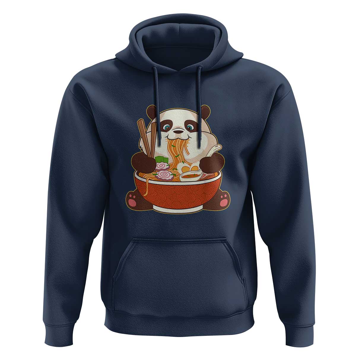 Kawaii Panda Eating Ramen Graphic Hoodie Otaku Japanese Noodle Cute Anime Lover - Wonder Print Shop