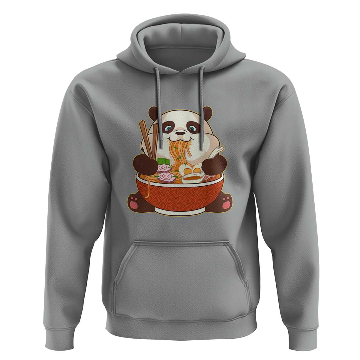 Kawaii Panda Eating Ramen Graphic Hoodie Otaku Japanese Noodle Cute Anime Lover - Wonder Print Shop