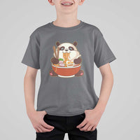Kawaii Panda Eating Ramen Graphic T Shirt For Kid Otaku Japanese Noodle Cute Anime Lover - Wonder Print Shop