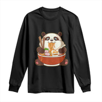 Kawaii Panda Eating Ramen Graphic Long Sleeve Shirt Otaku Japanese Noodle Cute Anime Lover - Wonder Print Shop