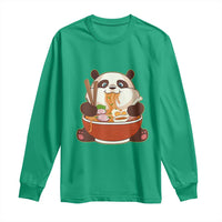 Kawaii Panda Eating Ramen Graphic Long Sleeve Shirt Otaku Japanese Noodle Cute Anime Lover - Wonder Print Shop