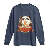 Kawaii Panda Eating Ramen Graphic Long Sleeve Shirt Otaku Japanese Noodle Cute Anime Lover - Wonder Print Shop