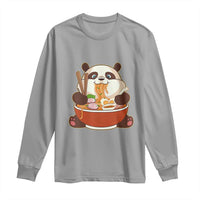 Kawaii Panda Eating Ramen Graphic Long Sleeve Shirt Otaku Japanese Noodle Cute Anime Lover - Wonder Print Shop