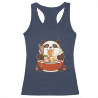 Kawaii Panda Eating Ramen Graphic Racerback Tank Top Otaku Japanese Noodle Cute Anime Lover - Wonder Print Shop