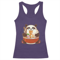 Kawaii Panda Eating Ramen Graphic Racerback Tank Top Otaku Japanese Noodle Cute Anime Lover - Wonder Print Shop
