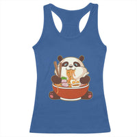 Kawaii Panda Eating Ramen Graphic Racerback Tank Top Otaku Japanese Noodle Cute Anime Lover - Wonder Print Shop