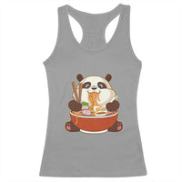 Kawaii Panda Eating Ramen Graphic Racerback Tank Top Otaku Japanese Noodle Cute Anime Lover - Wonder Print Shop