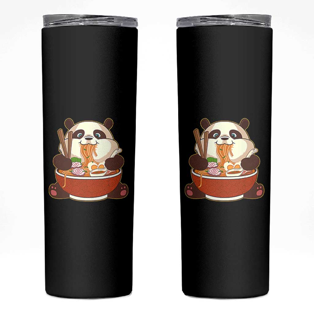 Kawaii Panda Eating Ramen Graphic Skinny Tumbler Otaku Japanese Noodle Cute Anime Lover - Wonder Print Shop