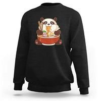 Kawaii Panda Eating Ramen Graphic Sweatshirt Otaku Japanese Noodle Cute Anime Lover - Wonder Print Shop