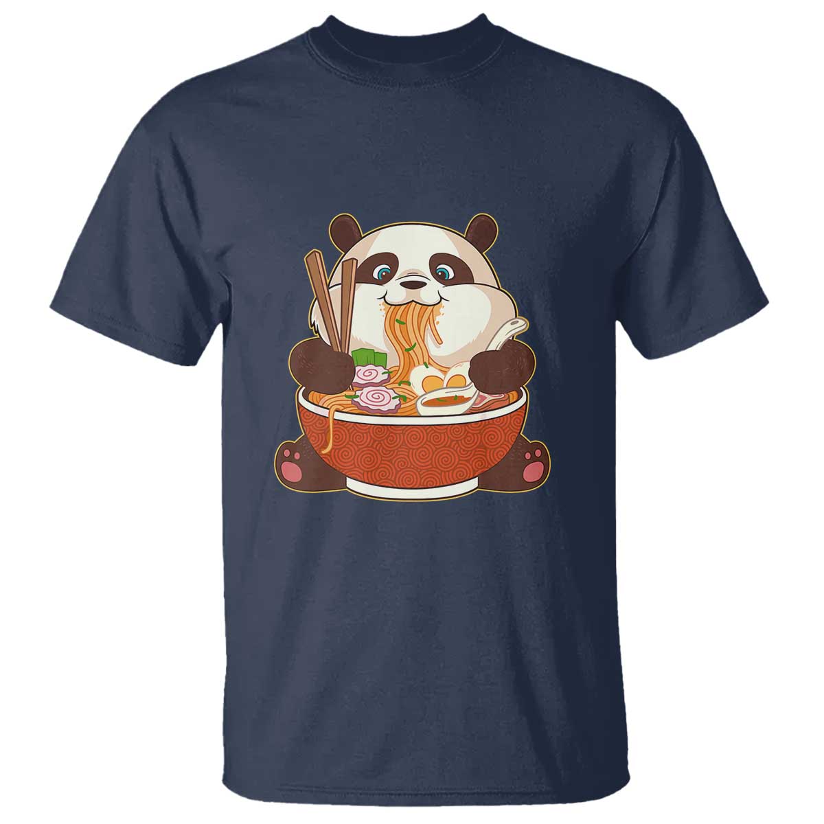 Kawaii Panda Eating Ramen Graphic T Shirt Otaku Japanese Noodle Cute Anime Lover - Wonder Print Shop