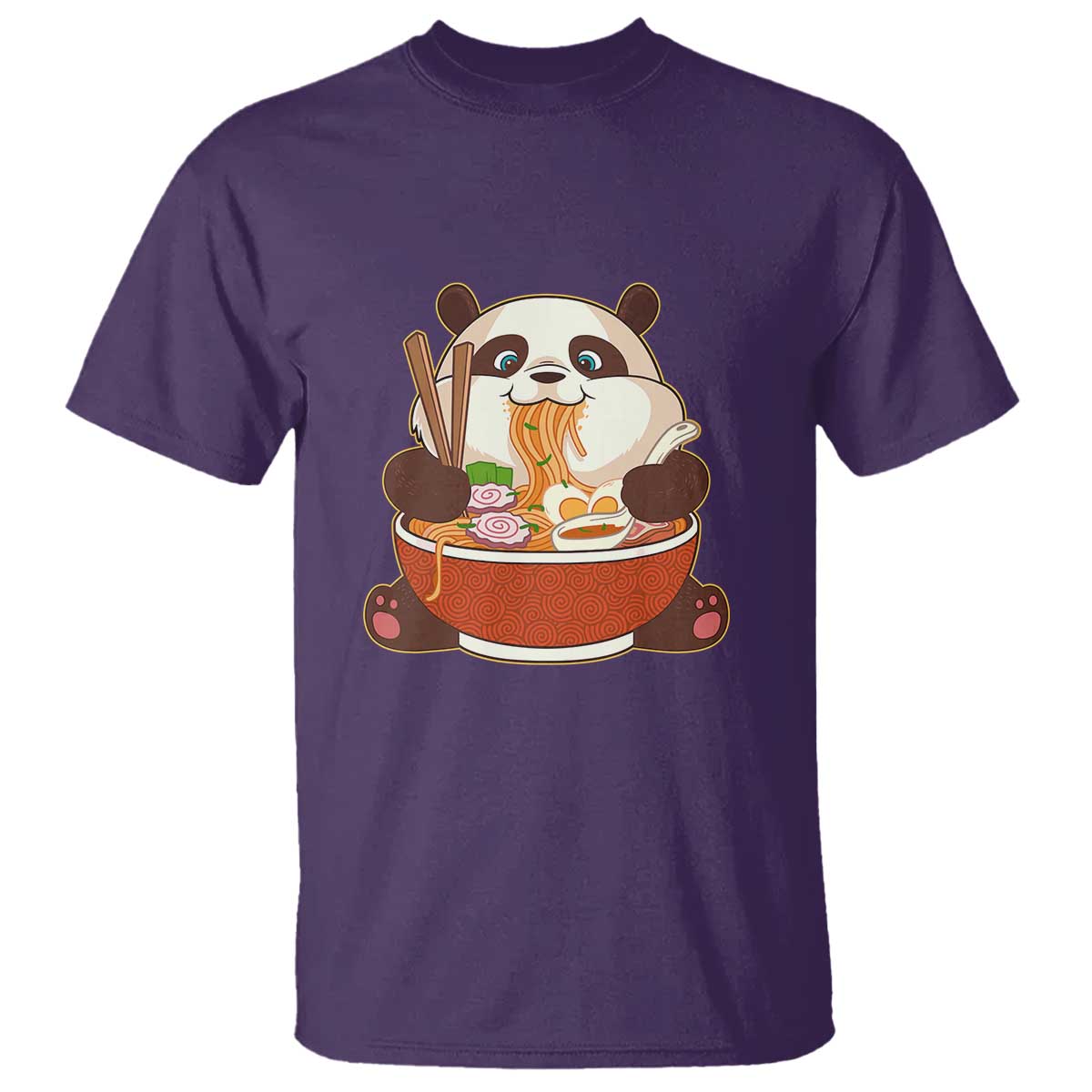 Kawaii Panda Eating Ramen Graphic T Shirt Otaku Japanese Noodle Cute Anime Lover - Wonder Print Shop